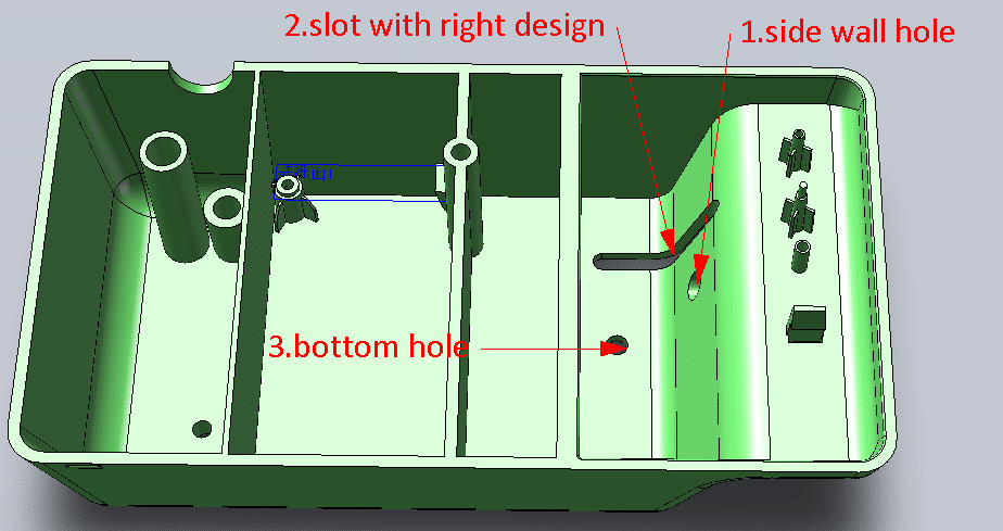 injection molding hole design