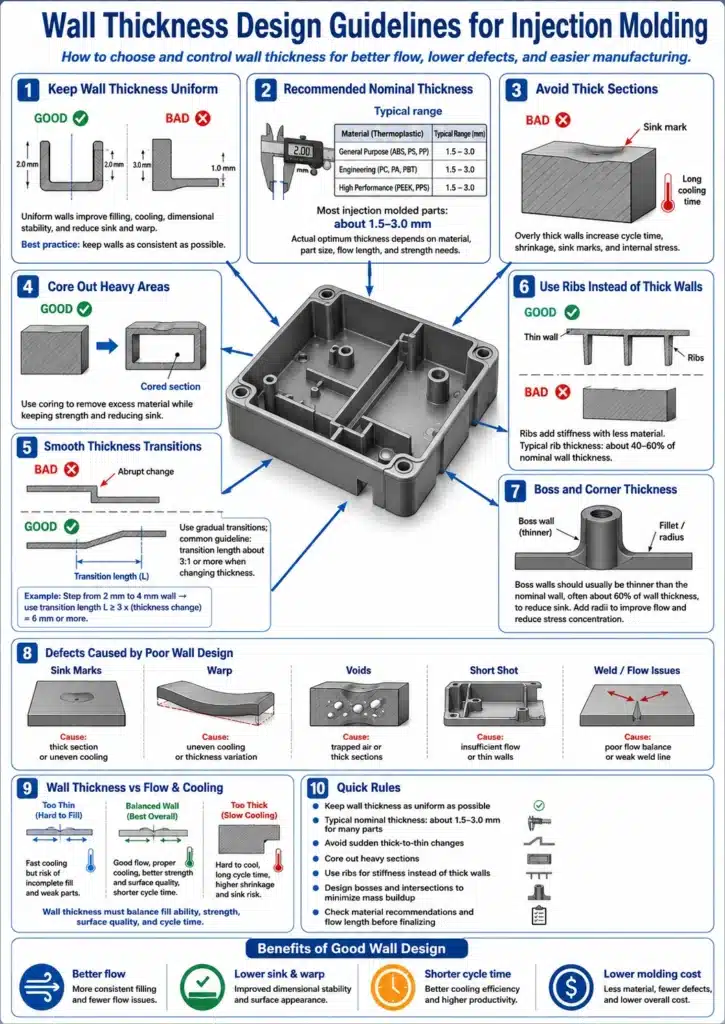 wall thickness of injection molding