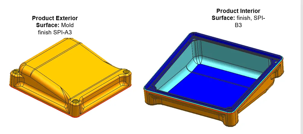 Surface finish comparison A3 vs B3